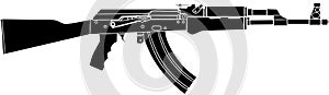 Rusian Assault Riffle AK47 Black - Vector Illustration photo