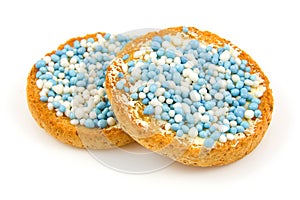 Rusk with blue mice photo