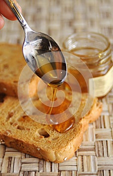 Rusk bread with honey photo