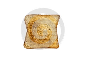 Rusk bread isolated on a white background. Delicious toasted Golden Toast Bread