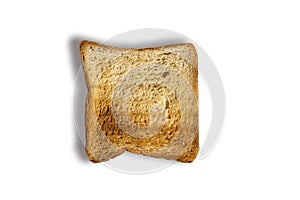 Rusk bread isolated on a white background. Delicious toasted Golden Toast Bread