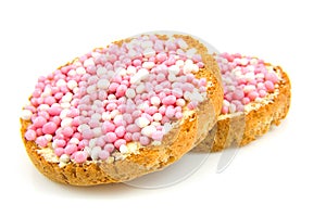 Rusk with pink mice photo