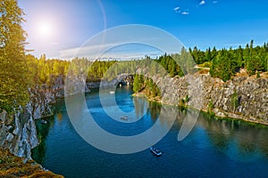 Ruskeala Marble Canyon at Sunset