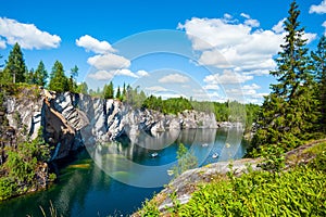 Ruskeala marble quarry, Karelia, Russia photo