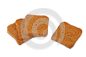 Rusks bread isolated on white
