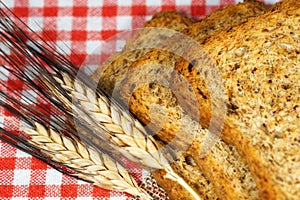 Rusks of Wholemeal Flour with Ears of Wheat