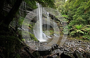 russell falls waterfall in tasmania in australia