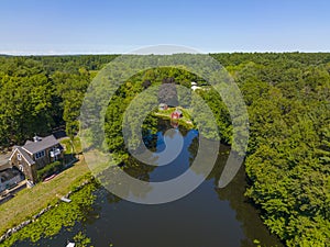 Russell Millpond aerial view, Chelmsford, MA, USA