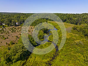 Russell Millpond aerial view, Chelmsford, MA, USA