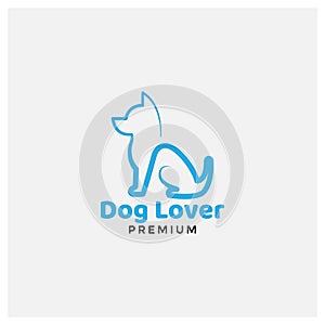 Russell Terrier dog line modern logo design