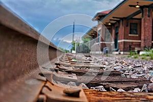 Russellville Train Depot historic railroad station in Arkansas.