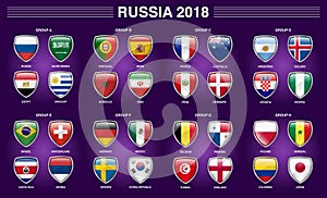 Russia 2018 Fifa World Cup Group Country Flag Icon