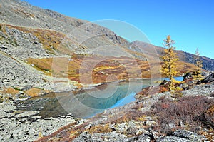 Russia, The Altai mountains, lake Acchan Akchan in september