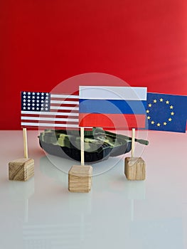 Russia America and Europe in military confrontation in war