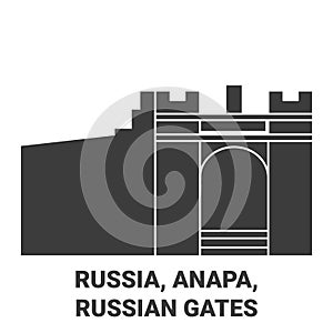 Russia, Anapa, Russian Gates travel landmark vector illustration