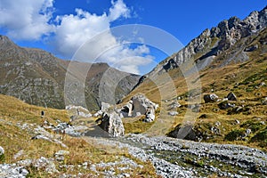 Russia, Arkhyz. September in the valley of the river Kyafar-Agur