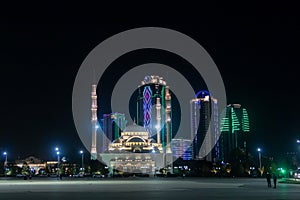 Russia, Chechnya, the Chechen Republic, the city of Grozny. Night view