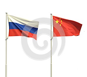 Russia china flag dicut country international symbol business strategy financial marketing partner politic governmen