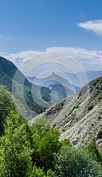 Russia, Dagestan, Mountain landscape.View of  Gunib area
