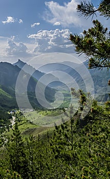 Russia, Dagestan, Mountain landscape. View of Gunib area