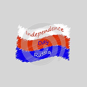 Russia Day. Flag. 12 June. Vector illustration background