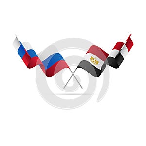 Russia and Egypt flags. Vector illustration.