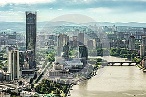 Russia . Ekaterinburg . View city waterfront