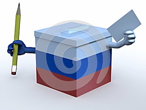 Russia election ballot box cartoon