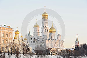 Russia. Ensemble of Moscow Kremlin in a winter photo