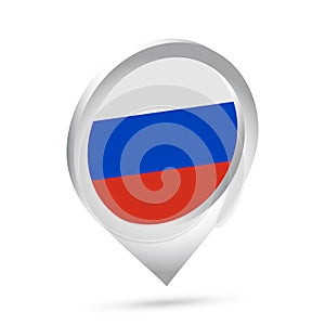 Russia flag 3d pin icon