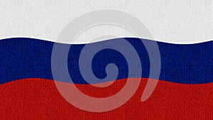 Russia flag background with canvas texture