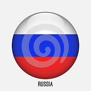 Russia flag in circle shape.