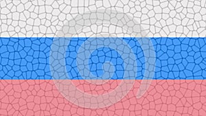 Russia flag and cracked texture on background