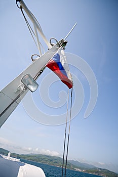 Russia flag on mast