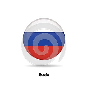 Russia flag - round glossy