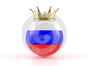 Russia flag soccer ball with crown