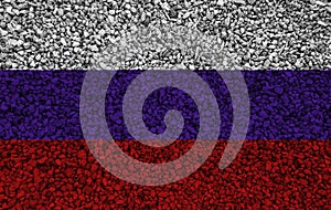 Russia flag with texture on background