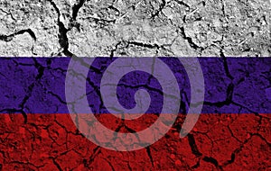 Russia flag with texture on background