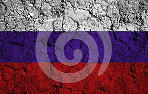 Russia flag with texture on background