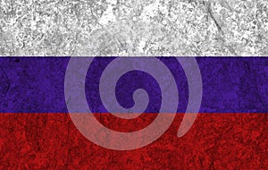 Russia flag with texture on background