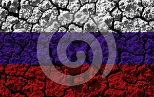 Russia flag with texture on background