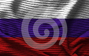 Russia flag with texture on background