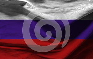 Russia flag with texture on background