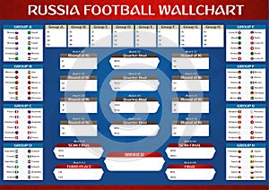 Russia Football Championship Wallchart Vector Illustration