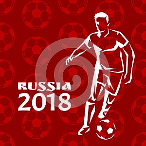 Russia Footballer Poster Title Vector Illustration