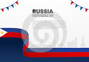 Russia Independence day background banner poster for national celebration on June 12