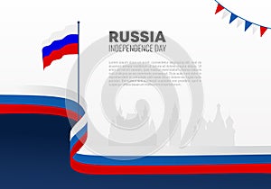 Russia Independence day background banner poster for national celebration on June 12