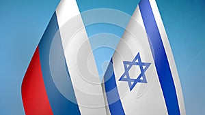 Russia and Israel two flags