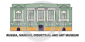 Russia, Ivanovo, Industrial And Art Museum travel landmark vector illustration