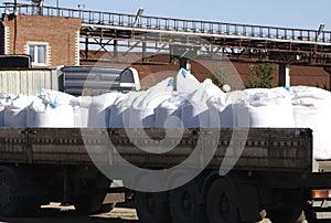 RUSSIA KAMAZ truck loaded container